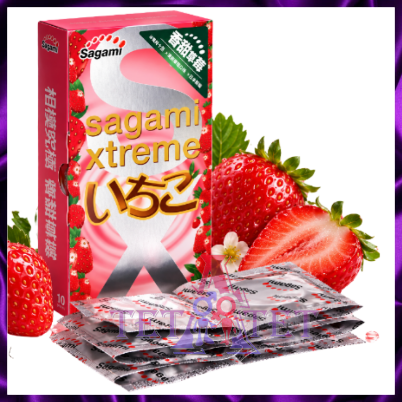 Презервативы Sagami Xtreme Strawberry. 1шт